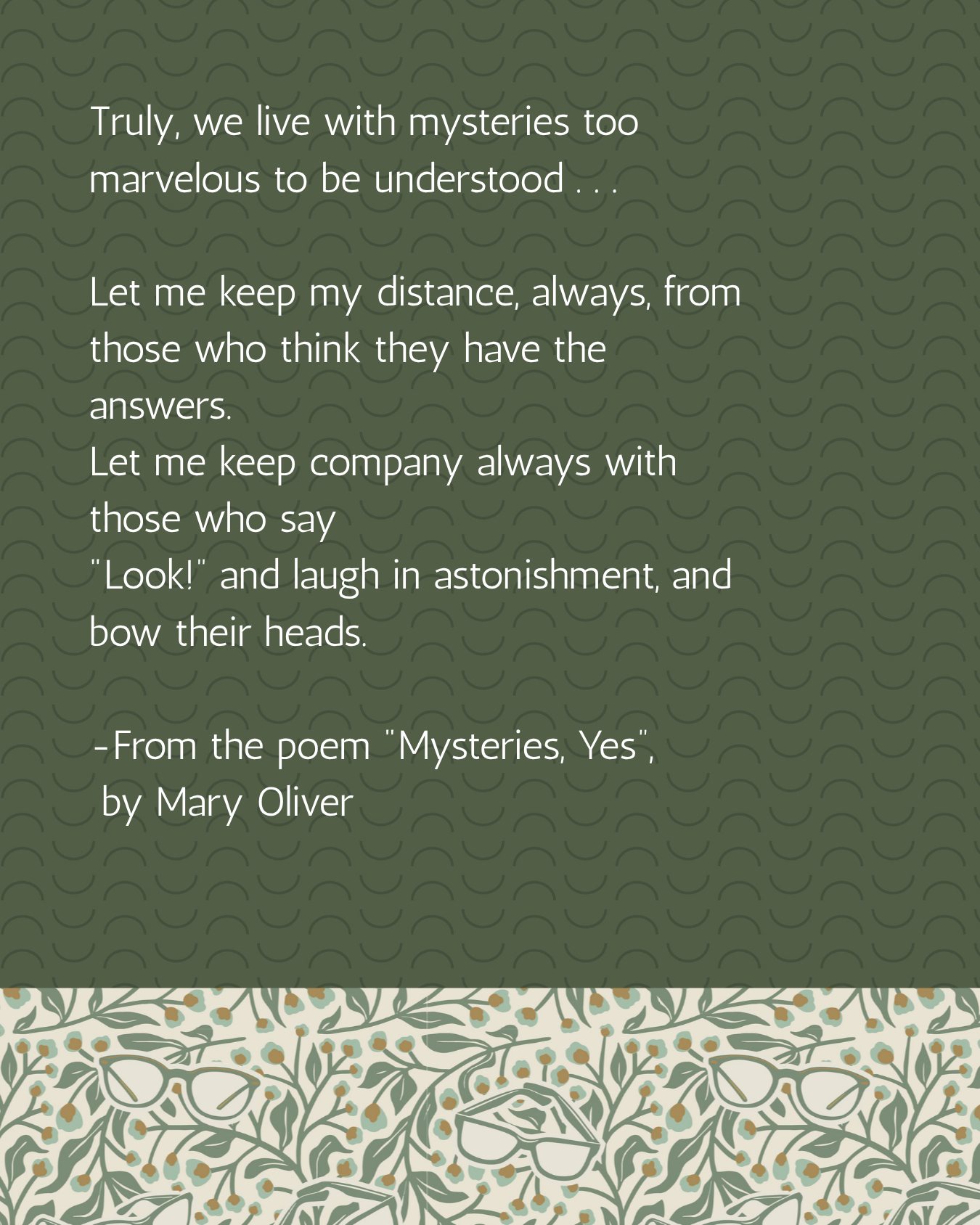 What a beautiful poem! May you, today, be able to look, laugh and bow your head.