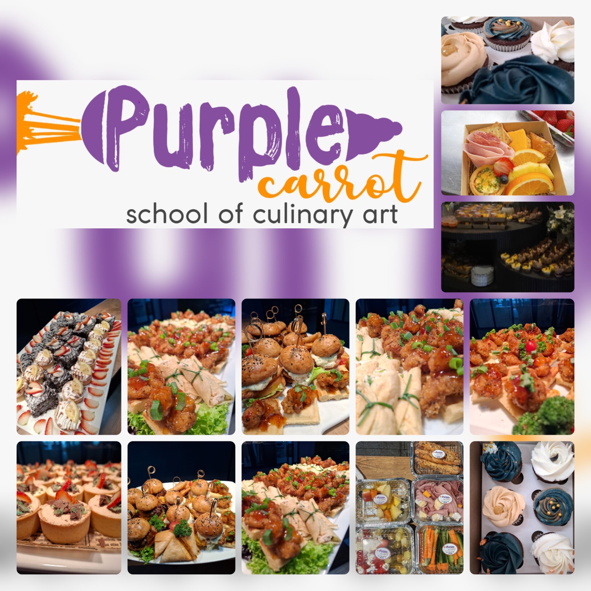 Where every detail is made to impress.
This week, our kitchen brought a little luxury to the table — from exquisite gourmet cupcakes and beautifully curated platters to elegant grazing boxes and decadent desserts.
Whatever you envision for your special occasion, we turn it into something truly delicious.
#PurpleCarrot #Catering #TasteTheDifference