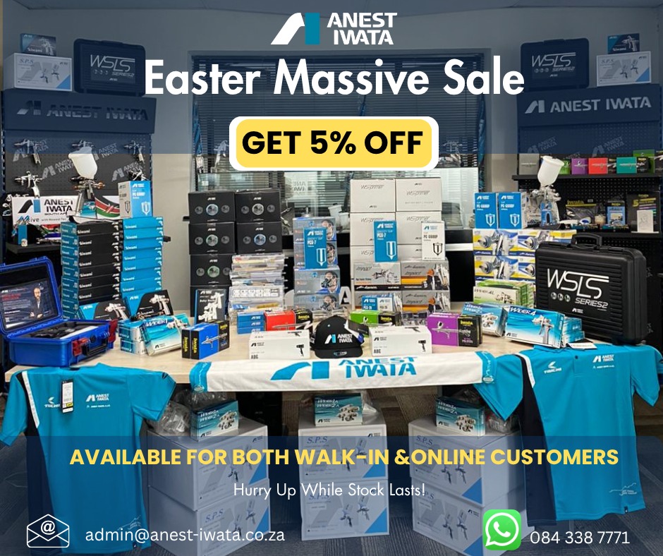 🔥 EVERYTHING ON DISPLAY – NOW 5% OFF! 🔥
From spray guns to airbrushes, cleaning kits and more, everything you see is available and ready for you!
✨ Enjoy 5% OFF on ALL in-store products.📍 Walk-ins are welcome, come through and see it for yourself!
⏳ Valid until 30 April do not miss out!
📲 WhatsApp: 084 338 7771 (Ahmed)
📧 Email: admin@anesti-iwata.co.za
Visit us today and upgrade your setup with quality you can trust.
.
.
#AnestIwata #SprayGunLife #AirbrushArt #ToolDeals #WalkInSpecial