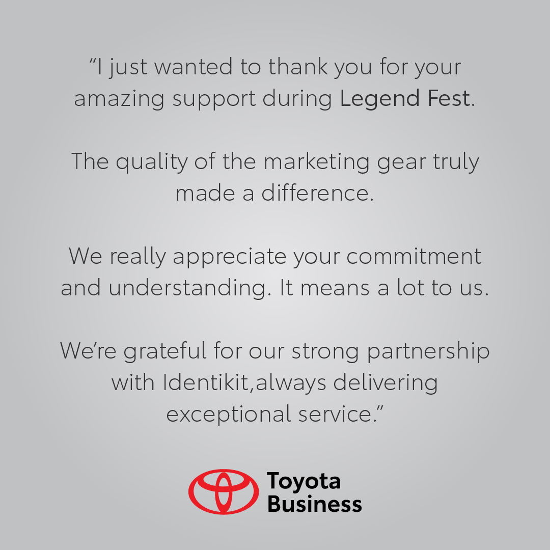 We designed a range of custom marketing items for the Toyota’s Legend Fest event.
From bottles, bags to custom socks, #TOYOTA Thank you for the opportunity to be part of this event.💪