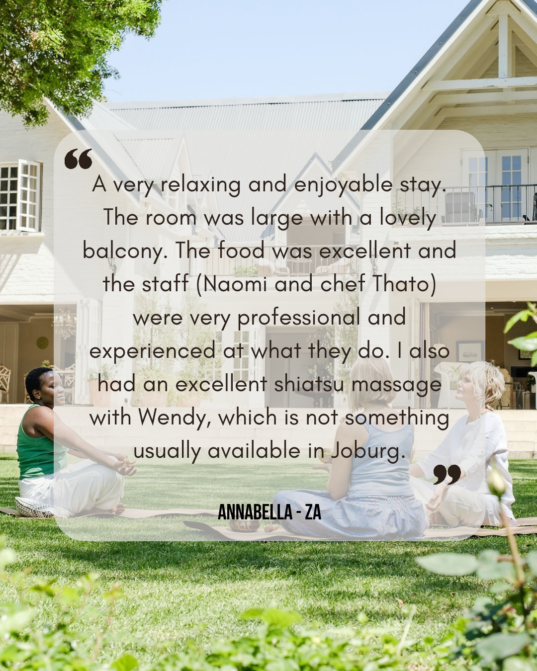 The little details that make a stay memorable. 🌿 A generous suite, a private balcony, exceptional food and a treatment that leaves you feeling wonderfully restored. We’re delighted to hear this guest’s experience, and especially grateful for the kind recognition of Naomi, Chef Thato and Wendy for their professionalism and care. From the welcome you receive to the therapies you experience, it’s the people who bring the Retreat to life. Thank you for choosing Oxford Healthcare Retreat. #oxfordhealthcareretreat #guestreview #shiatsumassage #luxurywellness #boutiqueaccommodation